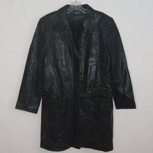 Danier Black Leather Coat with Liner